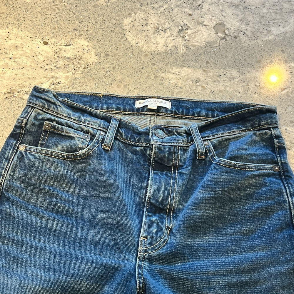 Banana Republic Wide Leg Blue Jeans Size 28 Inseam 30” - Picture 7 of 8